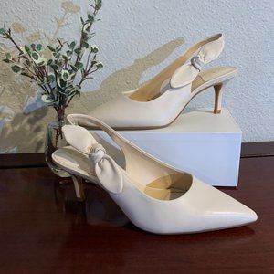 Alex Marie Aaileen Bow Leather Slingback Pumps - Size 7M